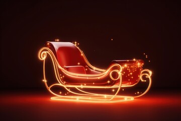 Wall Mural - santa sleigh light lighting red.