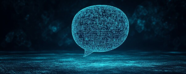 A speech bubble displaying text generated by generative AI, showcasing innovative communication and modern technology.