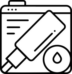 Wall Mural - Linear Style Detailed Browser and Eyedropper with Droplet Icon Illustration