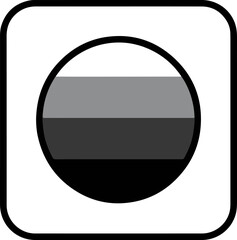 Wall Mural - Minimalist Geometric Striped Circle with Rounded Square Frame Button Icon