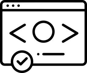 Wall Mural - Minimalist Line Art Coding Complete Browser Window Interface Element