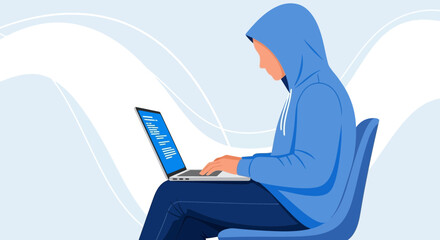 Coding Enthusiast Working On Laptop, Illustrating Technological Innovation And Solutions