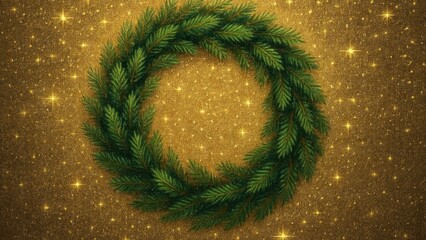 Wall Mural - festive evergreen wreath sparkle