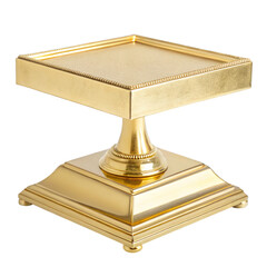 Wall Mural - Golden square display stand with decorative rim isolated on a transparent background platform