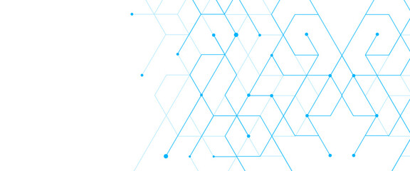 Wall Mural - vector abstract minimal geometrical futuristic tech geometric blue triangles lines and dots backgrou