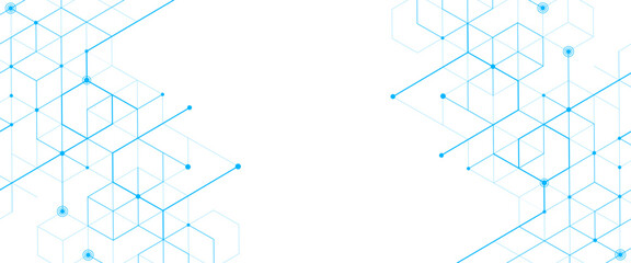 Wall Mural - vector abstract minimal geometrical futuristic tech geometric blue triangles lines and dots backgrou