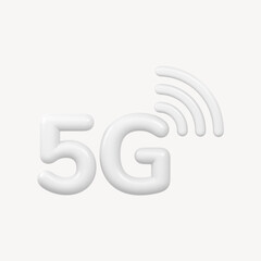 Wall Mural - 5G icon, 3D minimal design