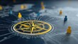 © Bapaks - Global network concept, compass in center