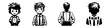 © makmur - Modern Minimalist Boy Wearing Suspenders Icon, Flat Silhouette of a Casual Outfit Vector for Fashion Illustration Design