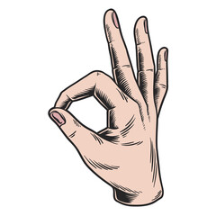 Wall Mural - Okay hand sign language design element
