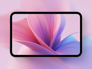 Digital Display Showcasing a Softly Colored Abstract Flower Design