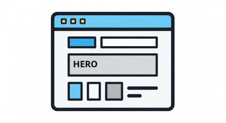 Hero block template, a versatile design element for website layouts, showcasing a clean and modern aesthetic for various applications