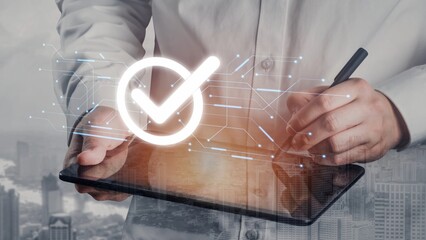 Wall Mural - quality assurance, product quality control, compliance verification, qa and qc systems, and product 
