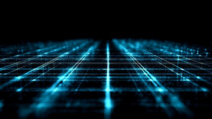 Futuristic grid background with glowing blue lines creating a digital network connection concept