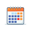 © Oleksandr - Orange Calendar With Marked Date Reminder. Planning and Schedule Symbol. Vector Illustration.