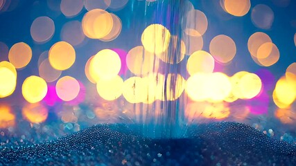 Abstract background with bokeh lights and glitter, festive and magical atmosphere, shallow depth of field 4k video