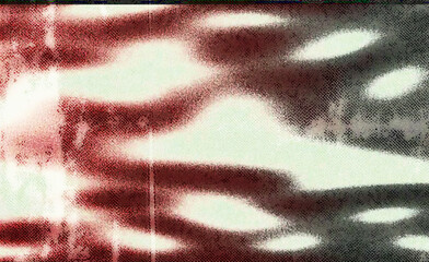 Wall Mural - Illustration uses glitch art style, featuring soft wavy stripes in red, white, and black. The theme is abstract distortion with blurred, flowing shapes and a dreamy, digital effect.