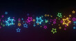 © IMAGES HUB - Neon star background colorful stars glowing stars party background festive celebration holiday design 3d render