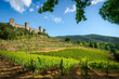 Monteriggioni medieval fortified village and vineyards, Siena, Tuscany, Italy