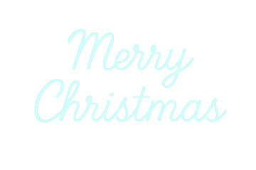 Elegant light blue merry christmas lettering on transparent background