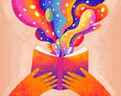 © Marusya Wrobel/Stocksy - Vibrant imagination flows from an open book in creative artwork