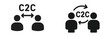 © AVRIX - C2C communication symbols representing direct connection and interaction between two individuals
