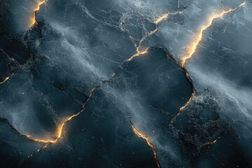 Wall Mural - glowing cracks illuminate a dark, textured surface, resembling a celestial or geological formation.