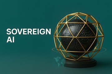 Abstract visualization of a machine learning core model for an AI development theme