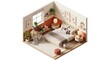 © Heri - Cozy Modern Bedroom with Warm Earth Tones and Minimalist Scandinavian Decor