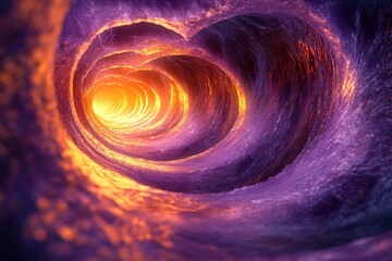 Wall Mural - a swirling vortex of fiery lava creates a mesmerizing tunnel leading to a bright, intense light.