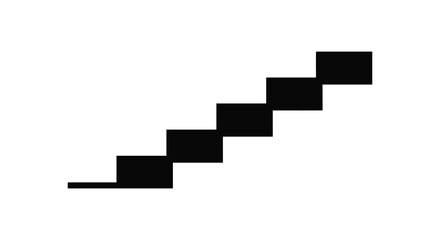 a staircase made of black squares ascending diagonally