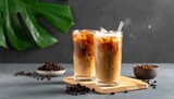 Es Kopi Susu Iced Coffee with Milk. Traditional Indonesian Food
