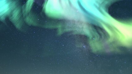 Wall Mural - Milky Way Time Lapse and Aurora Nocturnal Serenity