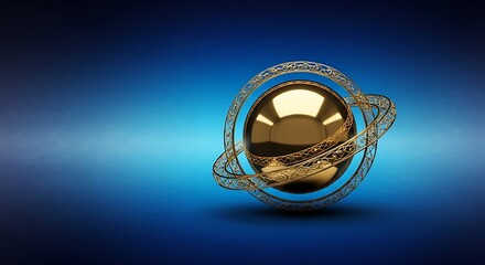 Golden Orb, Abstract Design, Minimalist Sphere.