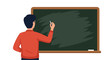 © Julak jumai  - Educational illustration showcasing a teacher at a blackboard ready for learning and academic pursuit, designed for teaching purposes