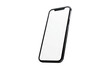 © ABU - A black smartphone with a blank white screen, angled diagonally