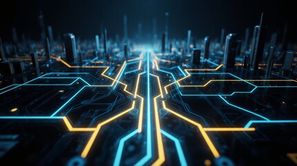 intricate circuit lines abstract futuristic technology blueprint design | technology, engineering, science, futurism, innovation theme
