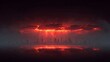 © Elio - Apocalyptic city skyline silhouetted against a dramatic red sky, ominous atmosphere, desolate urban landscape,