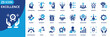 © Uniconlabs - Excellence icon set collection in flat style. Icon pack contains quality, perfection, achievement, success, mastery, skill, innovation, leadership, integrity, commitment, dedication, growth