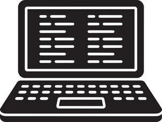 Sleek Laptop Icon Vector Illustration for Modern Technology and Digital Communication Designs