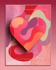 Wall Mural - Modern Abstract Heart Design for Valentine's Day Celebration
