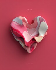 Wall Mural - Modern Valentine’s Day Card Template with Colorful Heart Design