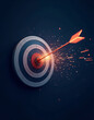 © VRAYVENUS - Illustration of a goal with an arrow, a star-shaped target, aiming for success, and a success concept in digital design.