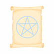 © amirhamzaaa - Ancient magical scroll with pentagram symbol.