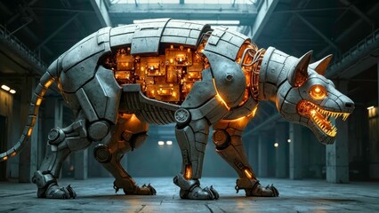 Wall Mural - Mechanical Rhinoceros Art Image