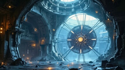 Wall Mural - Technology dome door art image