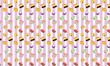 © Via - This food pattern reflects the diversity of Indonesian culinary culture. It features lapis legit, klepon, ubi, fruit pie, and others. This design is suitable for packaging or stickers.