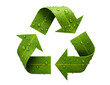 © Bibekananda - Green recycling symbol with water droplets isolated on transparent background