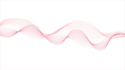 Wall Mural - minimalist pink wave pattern, abstract digital art, smooth flowing lines, sound wave design, soft ae