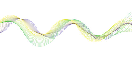 Wall Mural - abstract wave design in shades of green, purple, and yellow, perfect for backgrounds, flowing, multi